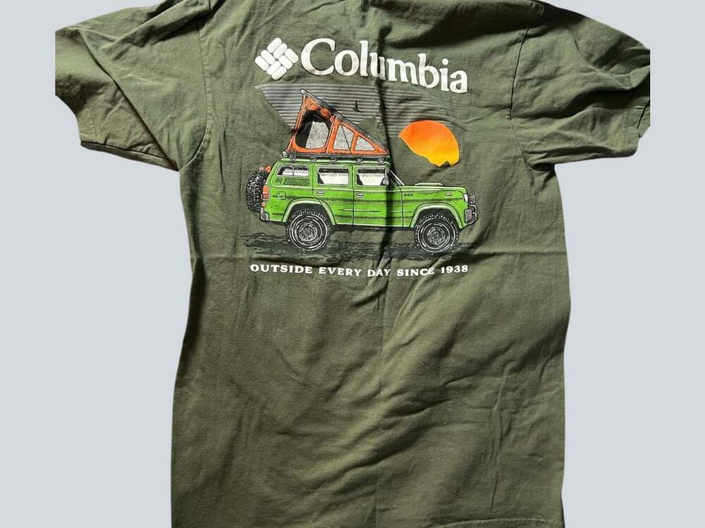 Columbia Green Jeep Rooftop Tent Offroad Outdoors Men's